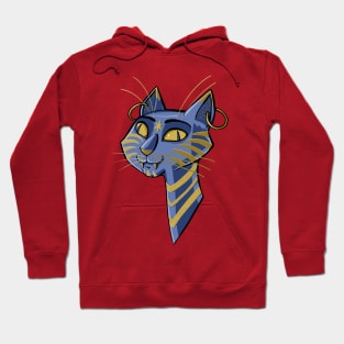 Head of Egyptian cat with earrings in ears Hoodie